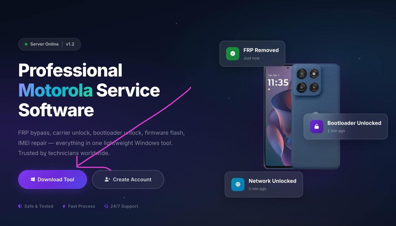 Moto Unlock Tool Credits For FRP Remove - Network Unlock - Bootloader Unlock (New Users)✅️